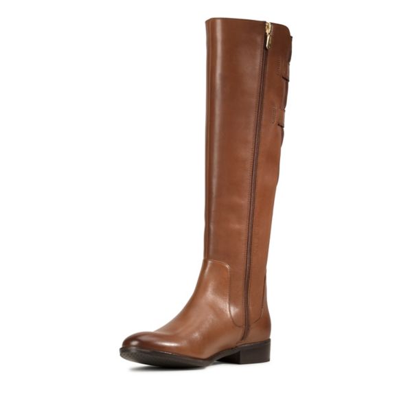 Clarks Womens Netley Ride Knee High Boots Brown | UK-3405261